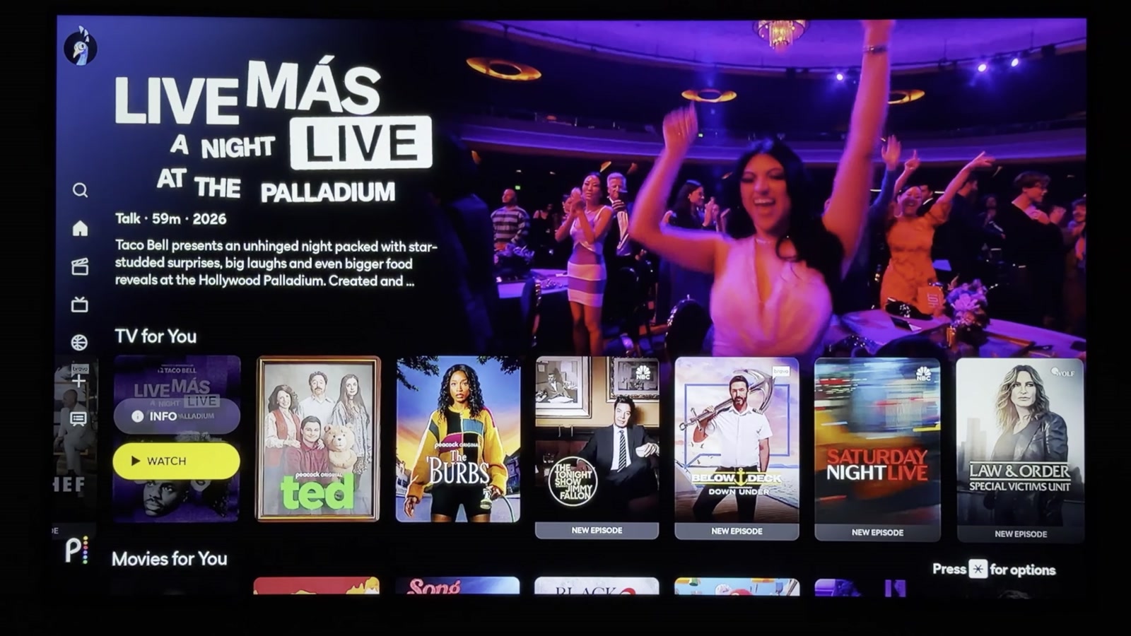 Live Más Live streaming on Peacock